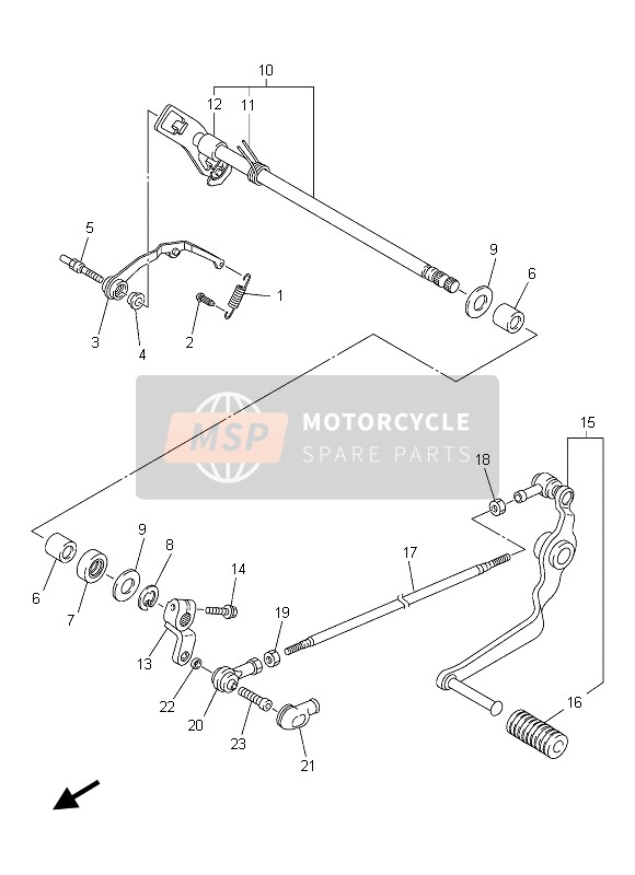 Yamaha FZ8-SA 2013 Shift Shaft for a 2013 Yamaha FZ8-SA