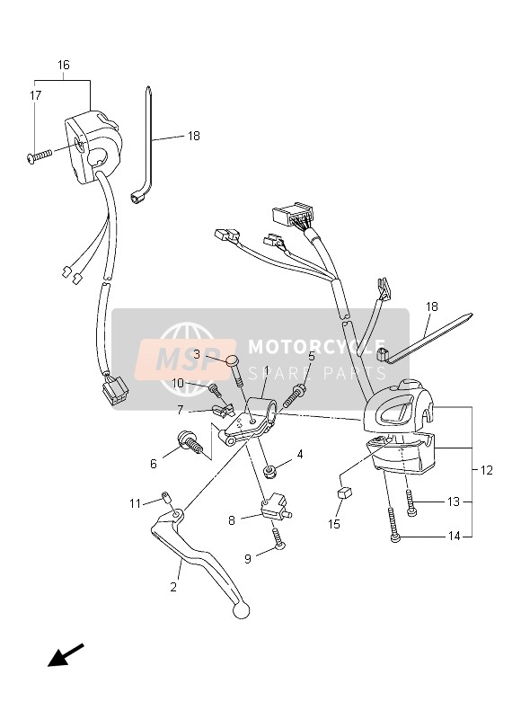 Yamaha FZ8-SA 2013 Handle Switch & Lever for a 2013 Yamaha FZ8-SA