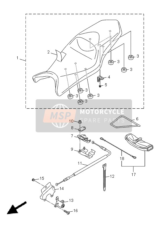 20S247302100, Double Seat Assy, Yamaha, 0