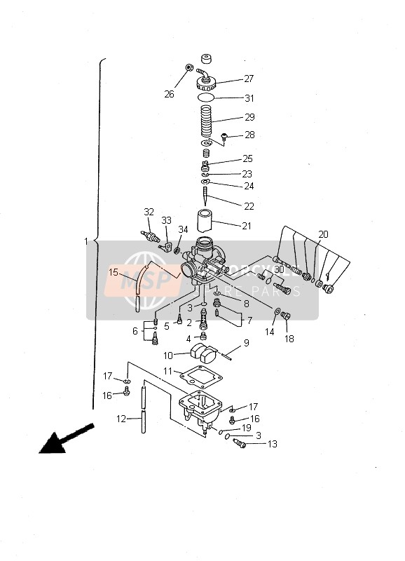 Yamaha SR125 2000 Carburettor for a 2000 Yamaha SR125