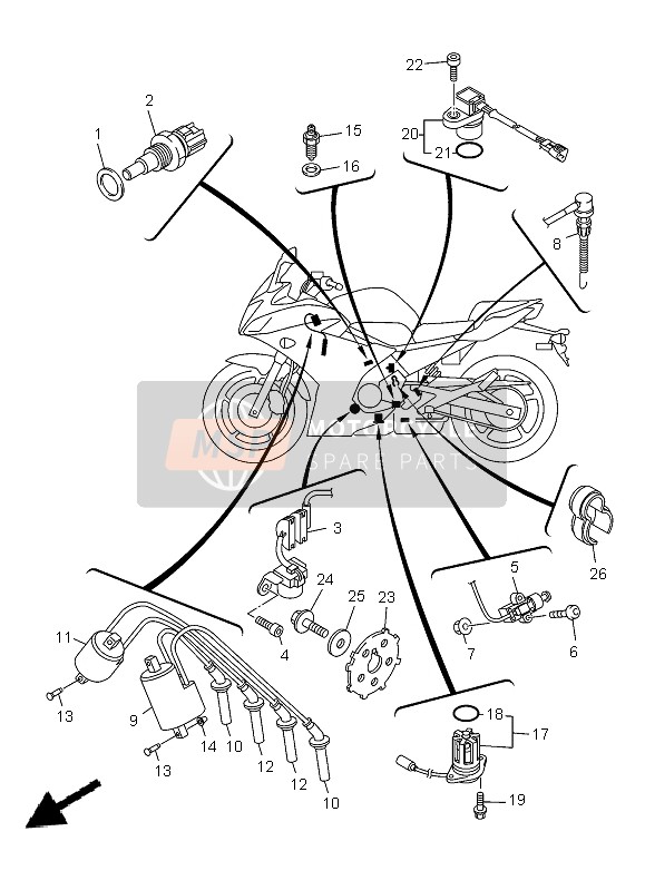 Yamaha XJ6F 2013 Electrical 1 for a 2013 Yamaha XJ6F