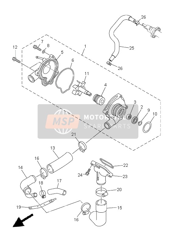 Yamaha XJ6FA 2013 Pompe à eau pour un 2013 Yamaha XJ6FA