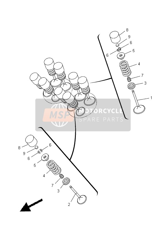 Yamaha XT1200Z TENERE 2012 Valvola per un 2012 Yamaha XT1200Z TENERE