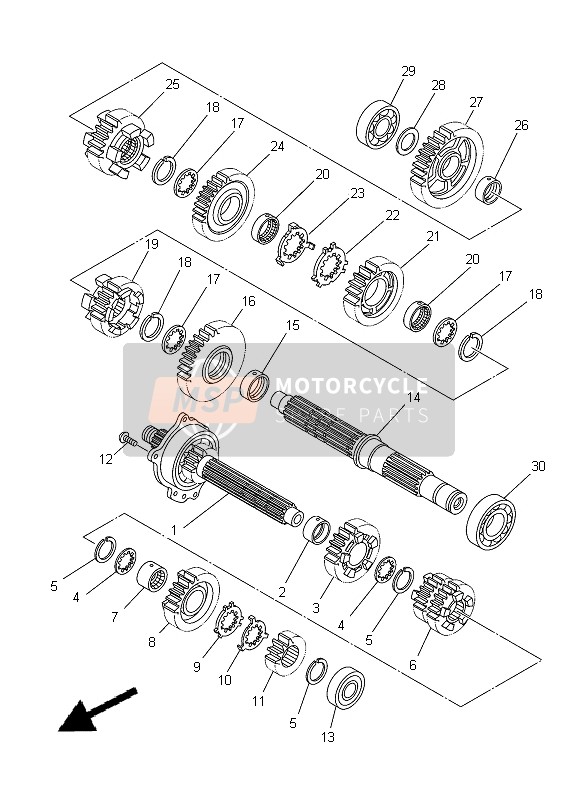 933063721500, Cojinete, Yamaha, 1