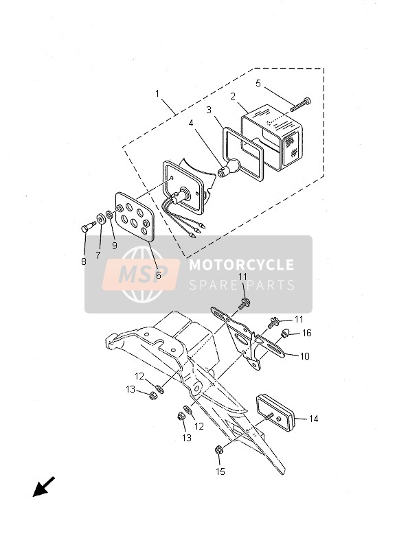 Yamaha TW125 2001 RÜCKLICHT für ein 2001 Yamaha TW125