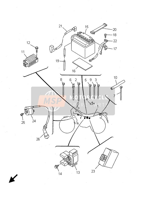 9079EY000100, Battery (YB7C-A), Yamaha, 1