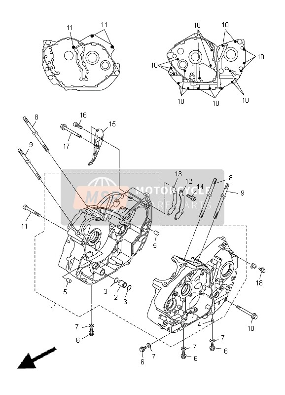 Yamaha XVS950A 2012 Crankcase for a 2012 Yamaha XVS950A