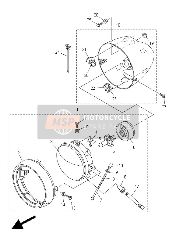 Yamaha XVS950A 2012 SCHEINWERFER für ein 2012 Yamaha XVS950A