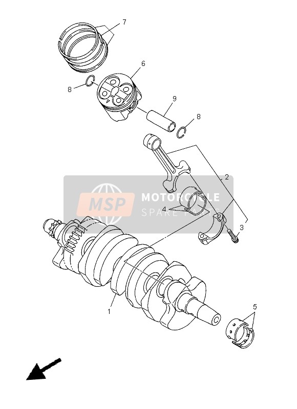 Yamaha XJ6N 2013 Crankshaft & Piston for a 2013 Yamaha XJ6N