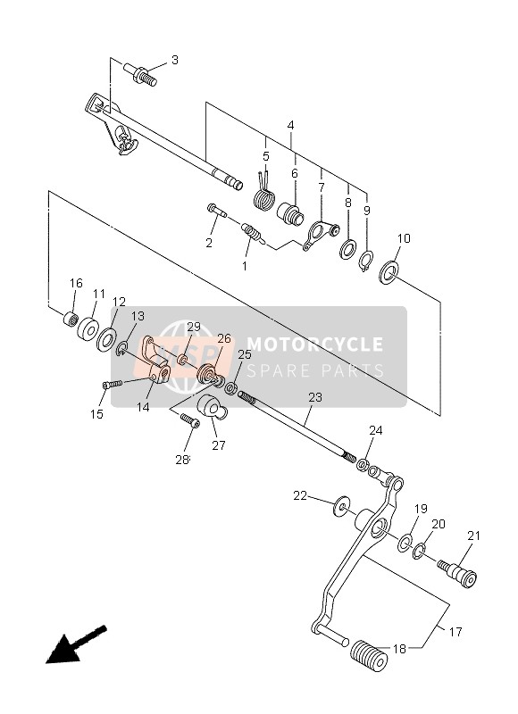 Yamaha XJ6N 2013 Albero del cambio per un 2013 Yamaha XJ6N