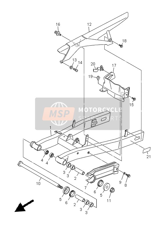 Yamaha XJ6N 2013 Rear Arm for a 2013 Yamaha XJ6N