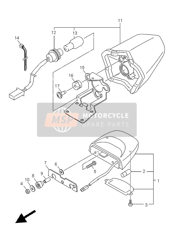 Yamaha XJ6N 2013 RÜCKLICHT für ein 2013 Yamaha XJ6N