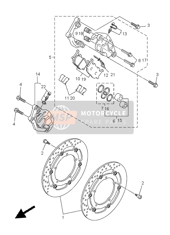 Yamaha XJ6NA 2013 Front Brake Caliper for a 2013 Yamaha XJ6NA