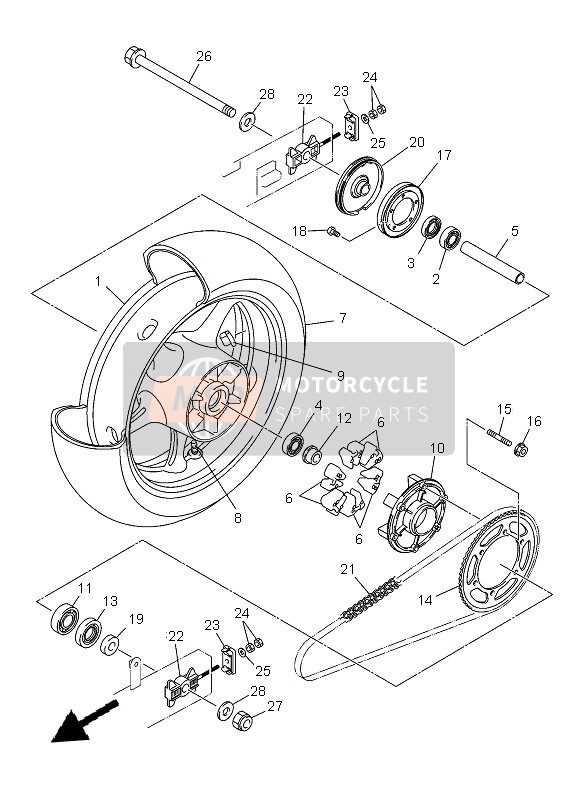 Yamaha XJ6NA 2013 Rear Wheel for a 2013 Yamaha XJ6NA