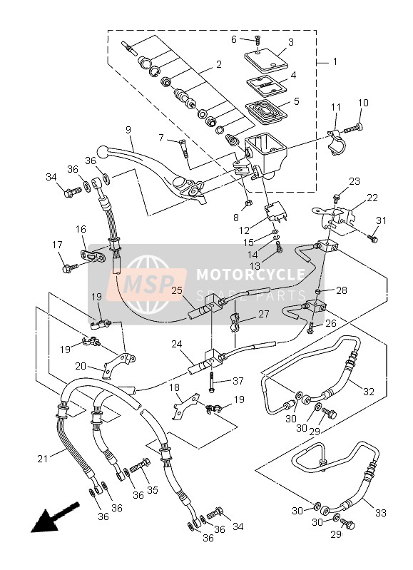 Yamaha XJ6NA 2013 Cilindro maestro delantero para un 2013 Yamaha XJ6NA