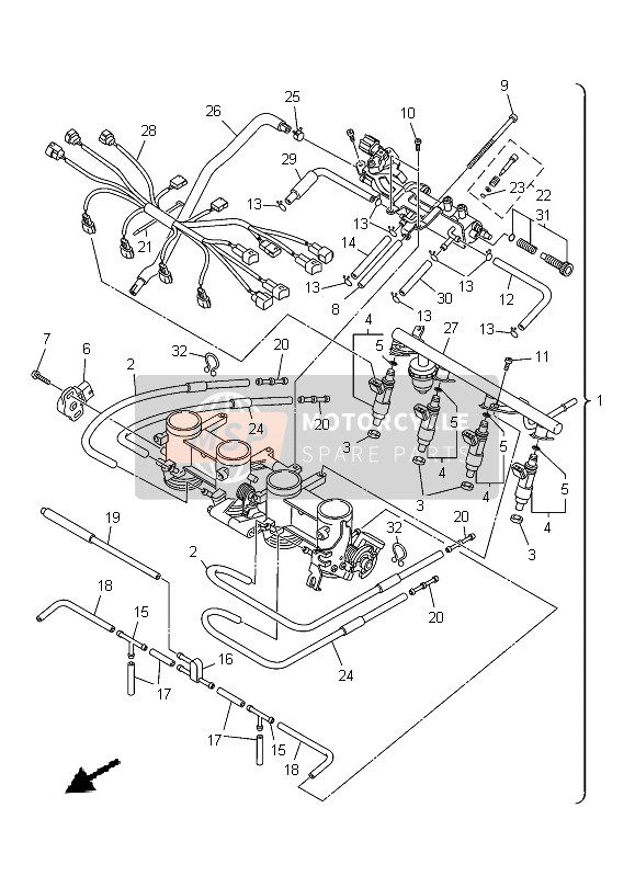 Yamaha XJ6S 2013 Intake 2 for a 2013 Yamaha XJ6S