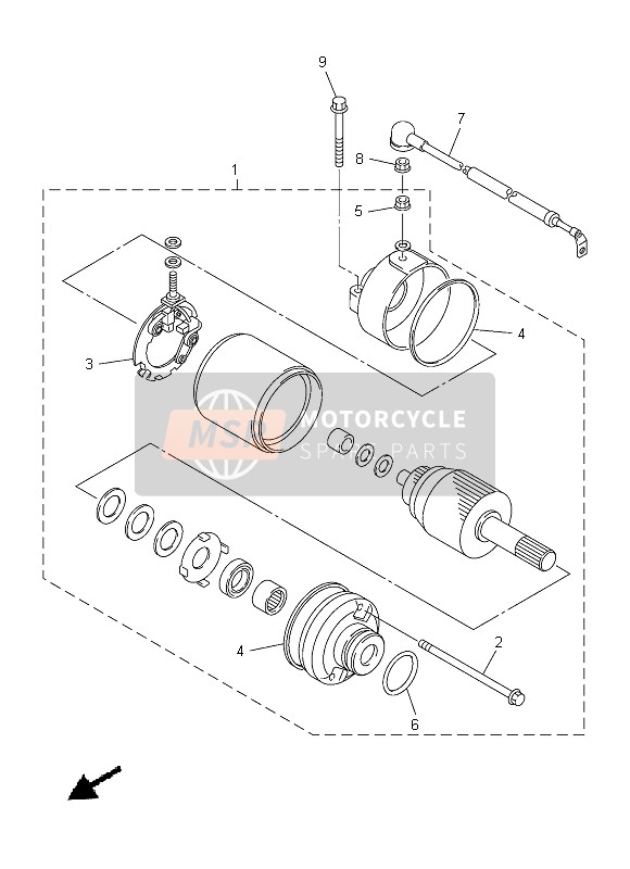 Yamaha XJ6S 2013 Startend Motor 4 voor een 2013 Yamaha XJ6S