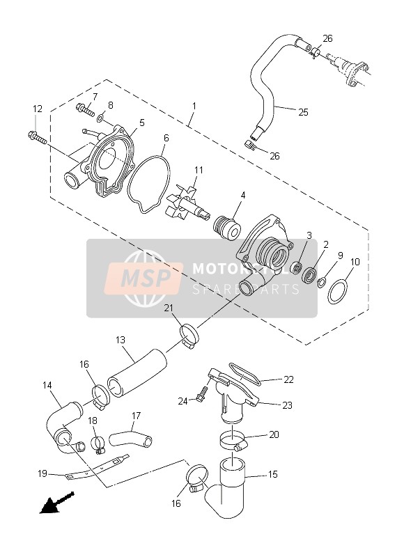 Yamaha XJ6SA 2013 Waterpomp voor een 2013 Yamaha XJ6SA