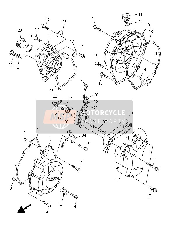 Yamaha XJ6SA 2013 Tapa del cárter 1 para un 2013 Yamaha XJ6SA