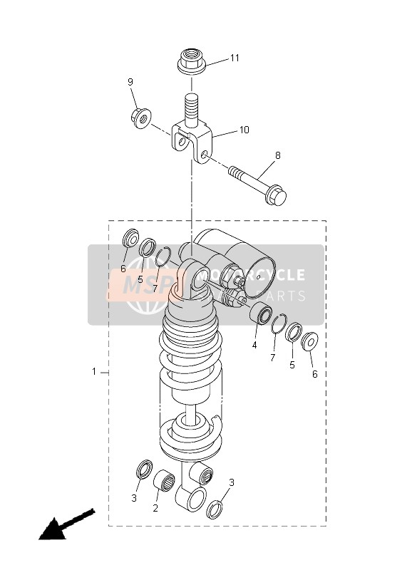 Yamaha YZF-R1 2012 Suspensión trasera para un 2012 Yamaha YZF-R1