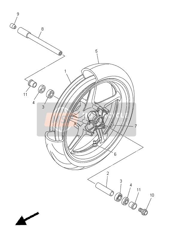 Yamaha YZF-R1 2012 Front Wheel for a 2012 Yamaha YZF-R1