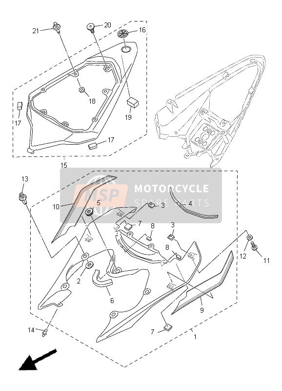 13S2171000P8, Cache Laterale 1, Yamaha, 0