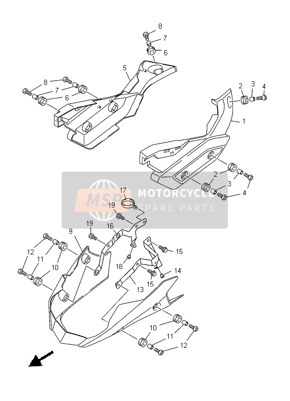 Yamaha XJ6SA 2013 Cubierta lateral 2 para un 2013 Yamaha XJ6SA