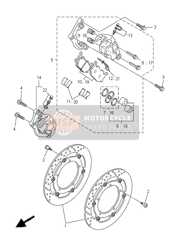 Yamaha XJ6SA 2013 Pinza de freno delantero para un 2013 Yamaha XJ6SA