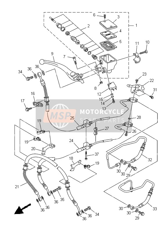 Yamaha XJ6SA 2013 Front Master Cylinder for a 2013 Yamaha XJ6SA