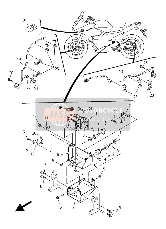 Yamaha XJ6SA 2013 Electrical 3 for a 2013 Yamaha XJ6SA