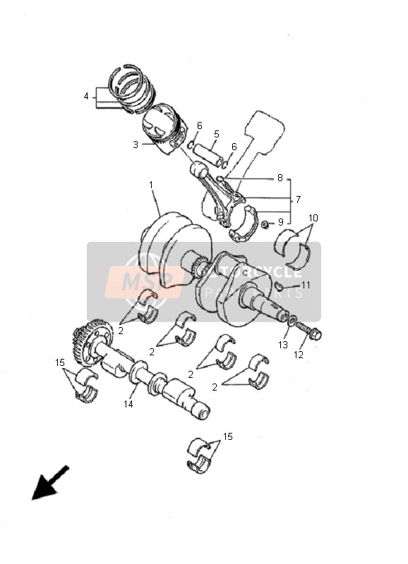 Yamaha V-MAX12 2001 Crankshaft & Piston for a 2001 Yamaha V-MAX12