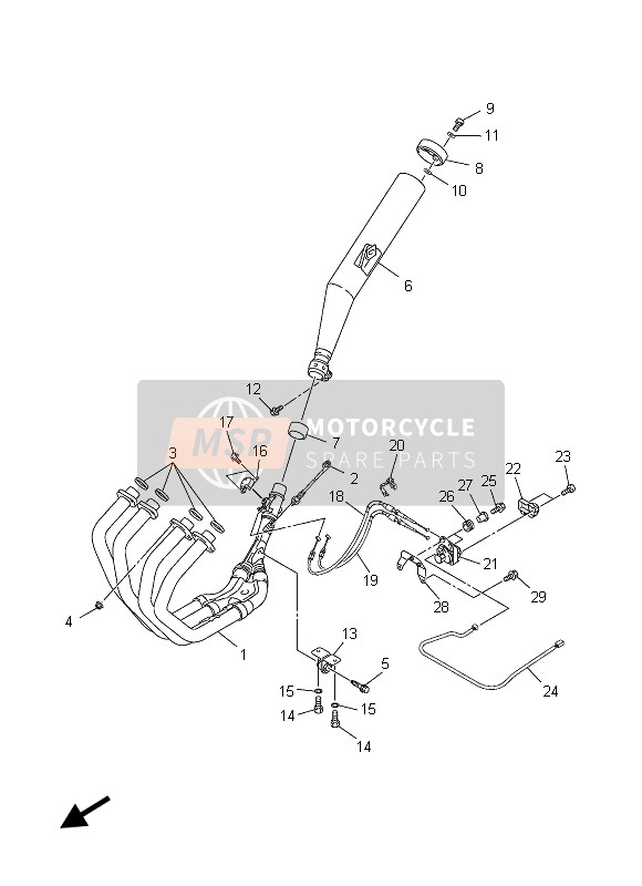 Yamaha XJR1300 2013 Scarico per un 2013 Yamaha XJR1300