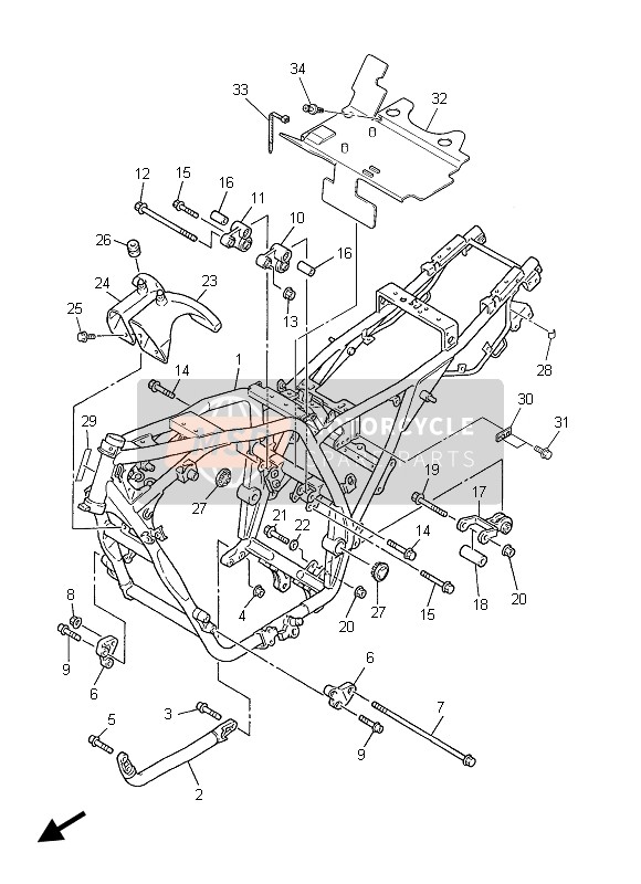 Yamaha XJR1300 2013 RAHMEN für ein 2013 Yamaha XJR1300