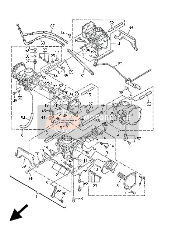 Yamaha V-MAX12 2001 Carburettor for a 2001 Yamaha V-MAX12