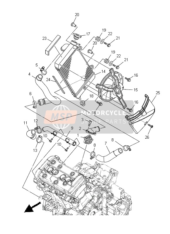 Yamaha XT1200Z 2013 Termosifone & Tubo per un 2013 Yamaha XT1200Z