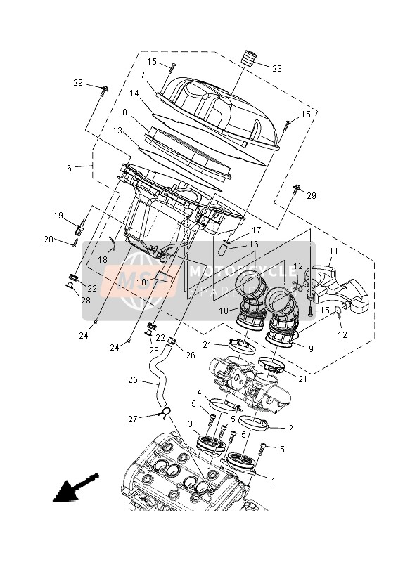 Yamaha XT1200Z 2013 Inlaat voor een 2013 Yamaha XT1200Z