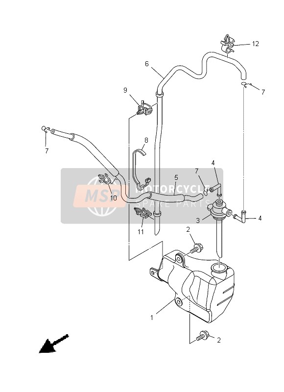 Yamaha XT1200Z 2013 Récupération de réservoir pour un 2013 Yamaha XT1200Z