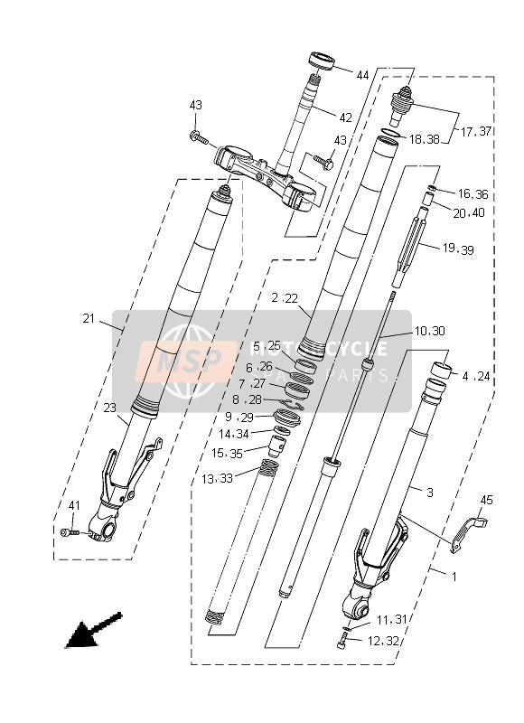 23P231361000, Tube, Outer (Right), Yamaha, 0