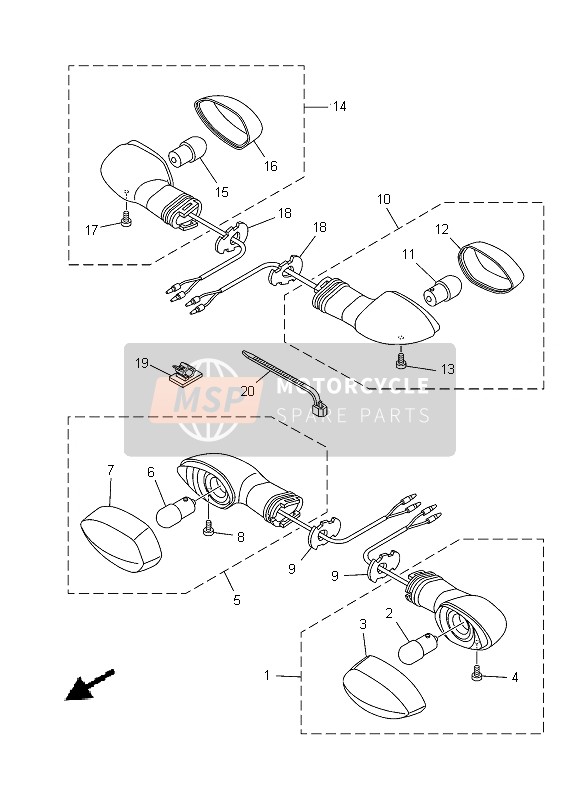 Yamaha XT1200Z 2013 Luce lampeggiante per un 2013 Yamaha XT1200Z