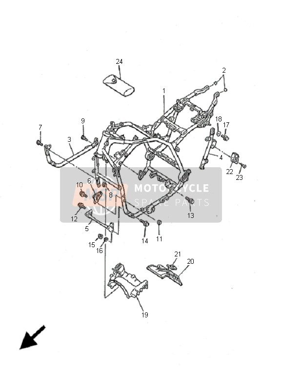 Yamaha V-MAX12 2001 Frame for a 2001 Yamaha V-MAX12