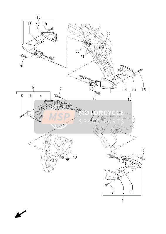 Yamaha XT660ZA TENERE 2013 Lumière clignotante pour un 2013 Yamaha XT660ZA TENERE