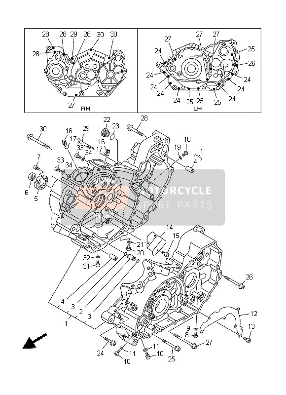 Yamaha XV1900A 2013 Crankcase for a 2013 Yamaha XV1900A