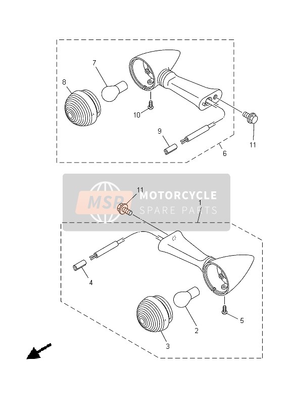 Yamaha XV1900A 2013 BLINKLEUCHTE für ein 2013 Yamaha XV1900A