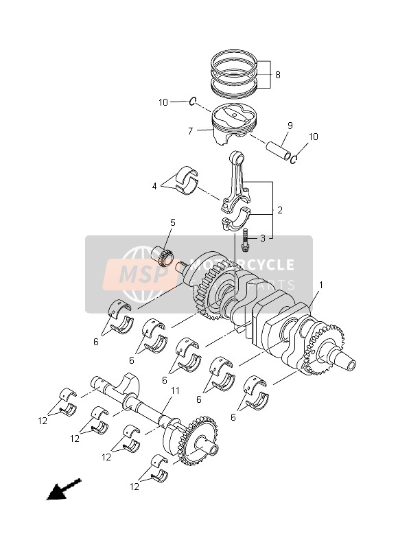 Yamaha YZF-R1 2013 Crankshaft & Piston for a 2013 Yamaha YZF-R1