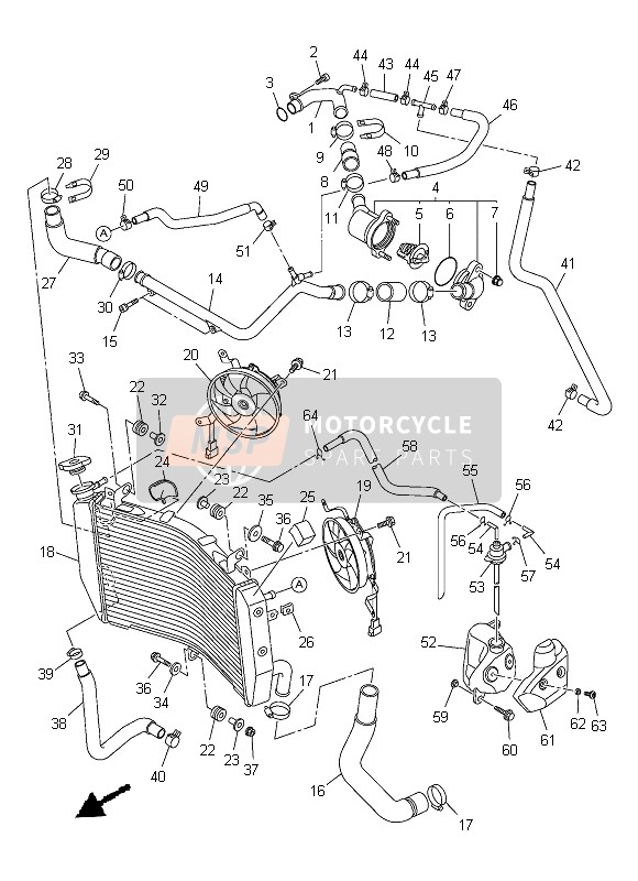 Yamaha YZF-R1 2013 Radiator & Hose for a 2013 Yamaha YZF-R1