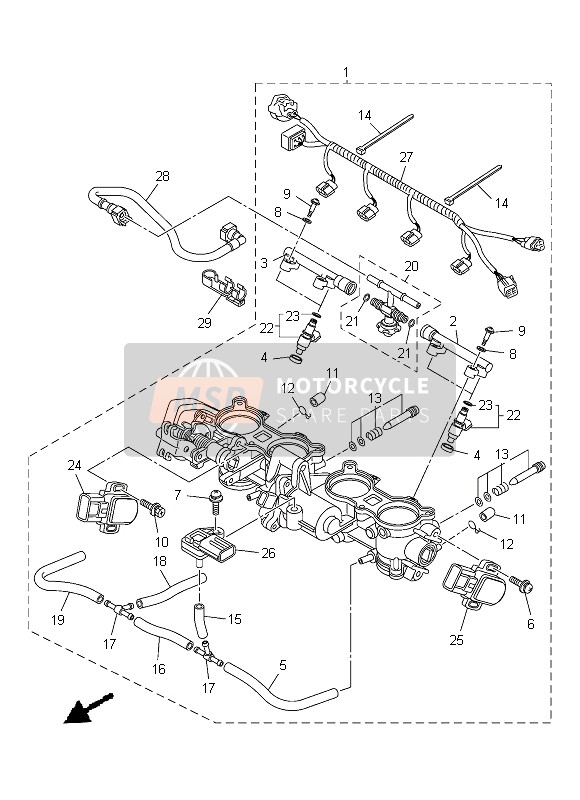 Yamaha YZF-R1 2013 Intake 2 for a 2013 Yamaha YZF-R1