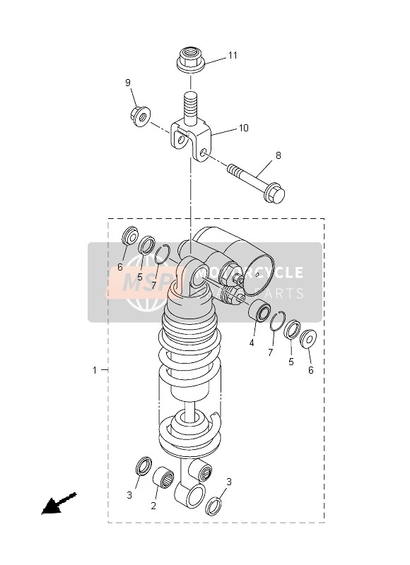 Yamaha YZF-R1 2013 Suspensión trasera para un 2013 Yamaha YZF-R1