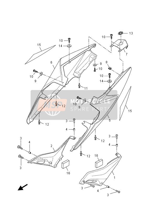 5D7F173100P8, Cover, Side 3, Yamaha, 0