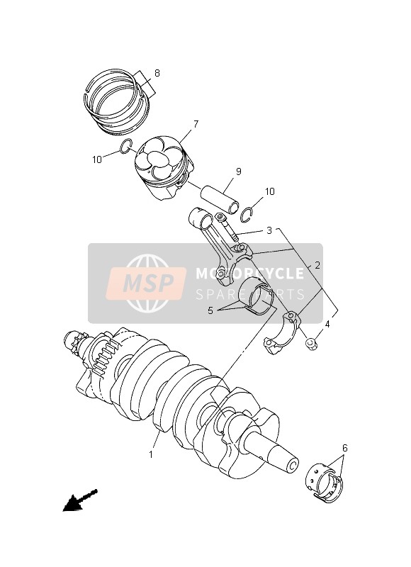 Yamaha YZF-R6 2013 Crankshaft & Piston for a 2013 Yamaha YZF-R6