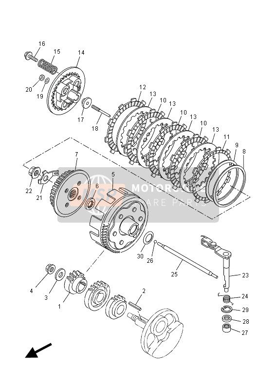 Yamaha YZF-R125 2012 Embrague para un 2012 Yamaha YZF-R125